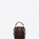 Saint Laurent Bordeaux Emmanuelle Fringed Bucket Small Bag