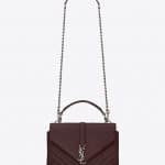 Saint Laurent Bordeaux Matelasse College Monogram Medium Bag