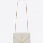 Saint Laurent Dove White Matelasse Monogram Satchel Small Bag