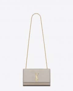 Saint Laurent Pale Gold Monogram Satchel Medium Bag