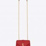 Saint Laurent Red Matelasse Baby Monogram Satchel Bag
