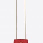 Saint Laurent Red Matelasse Monogram Satchel Baby Bag