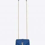 Saint Laurent Royal Blue Matelasse Baby Monogram Satchel Bag