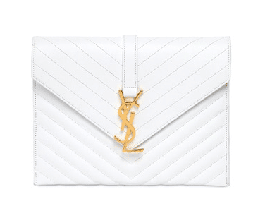 Saint Laurent White Monogram Matelasse Bag