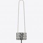 Saint Laurent White/Black Python Embossed Monogram Tassel Satchel Small Bag