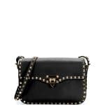 Valentino Black Rockstud Round Flap Bag