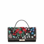 Valentino Black Spring Garden Beaded Suede Clutch Bag