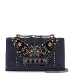 Valentino Blue Butterfly Beaded Va Va Voom Flap Bag