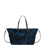 Valentino Blue Camu Butterfly Printed Nylon Tote Bag