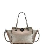 Valentino Bronze Metallic Rockstud East-West Tote Bag