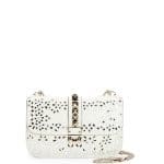 Valentino Ivory Floral Embroidered Rockstud Flap Bag