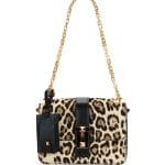Valentino Leopard Print B-Rockstud Flap Bag