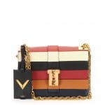 Valentino Multicolor Striped B-Rockstud Flap Bag