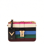 Valentino Pink Multicolor Striped B-Rockstud Flap Bag