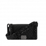 Chanel Black Felt with Embroideries Boy Chanel Flap Bag