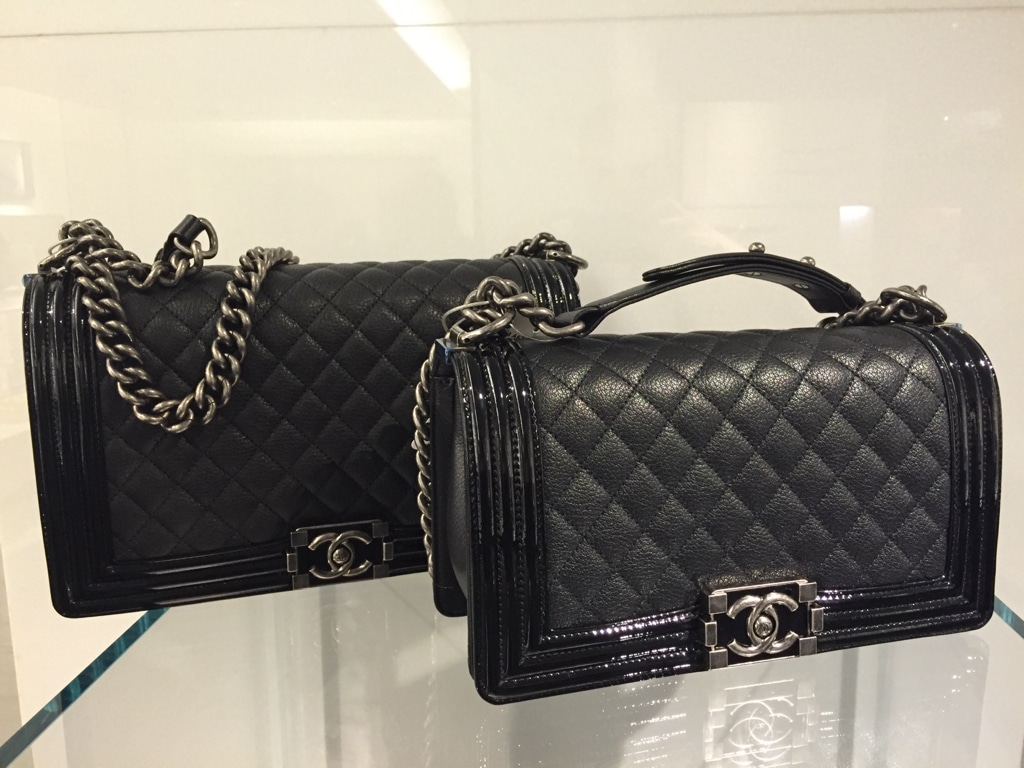 Chanel Boy Bag with Patent Trim and Goatskin from Pre-Fall 2015