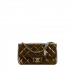 Chanel Brown Patent with Medallion Flap Bag