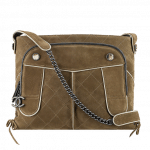 Chanel Khaki Suede CC Hunting Messenger Bag