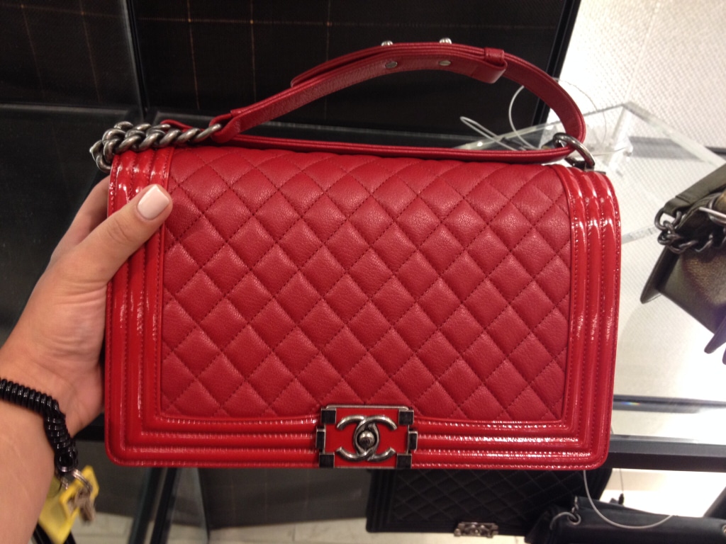 Chanel Boy Bag with Patent Trim and Goatskin from Pre-Fall 2015 - Spotted  Fashion