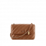 Chanel Tan Lambskin Flap Small Bag