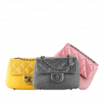 Chanel Yellow/Grey/Pink Bi Curvy Flap Bags