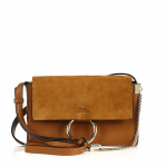 Chloe Classic Tobacco Suede/Calfskin Faye Clutch Small Bag