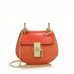 Chloe Coral Pop Textured Leather Drew Nano Bag