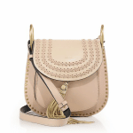 Chloe Natural Leather Studded:Braided Hudson Small Bag