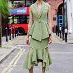 Givenchy Mint Green Vest and Skirt - Resort 2016