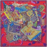 Hermes Cavaliers du Caucase Silk Twill Scarf 90