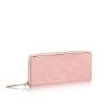 Louis Vuitton Rose Ballerine Monogram Empreinte Clemence Wallet