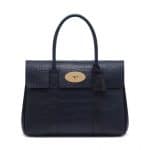 Mulberry Midnight Blue Croc Calfskin Bayswater Bag