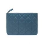 Mulberry Steel Blue Quilted Cara Delevingne Small Pouch Bag