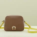 Paula Cademartori Brown/Neon Yellow Didi Crossbody Bag