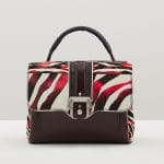 Paula Cademartori Plum Printed Pony Petite Faye Bag