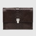 Proenza Schouler Brown Python Large Lunch Bag