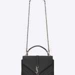 Saint Laurent Black Matelasse College Monogram Medium Bag