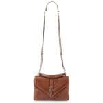 Saint Laurent Cognac Matelasse College Monogram Medium Bag