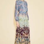 Valentino Multicolor Bird:Floral Pleated Dress - Resort 2016