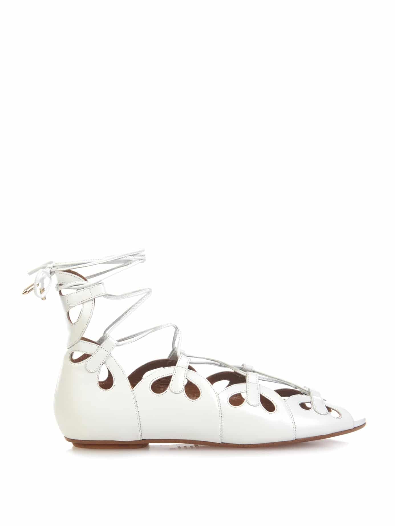 Aquazzura White Lace up sandals