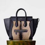 Celine Black with Brown Goat Fur Mini Luggage Bag