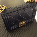 Chanel Black Embossed Paris-Salzburg Boy Old Medium Bag