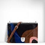 Dior Black/Brown/Blue Painted Python Diorama Flap Large Bag