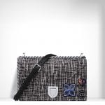 Dior Black/White Tweed with Badges Diorama Flap Bag