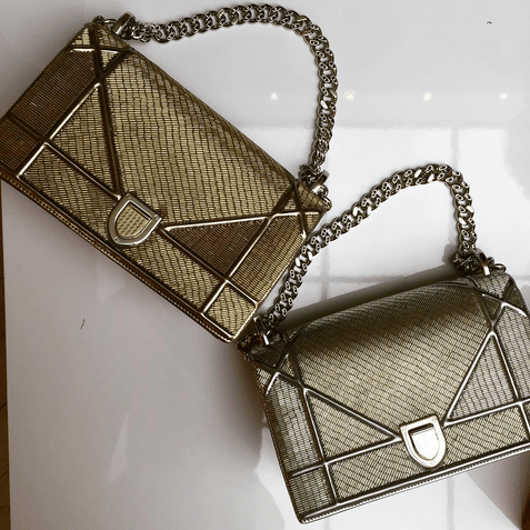 Dior Gold/Silver Beaded Diorama Flap Bags - Cruise 2016