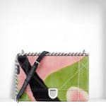 Dior Pink/Green/Black Painted Python Diorama Flap Large Bag