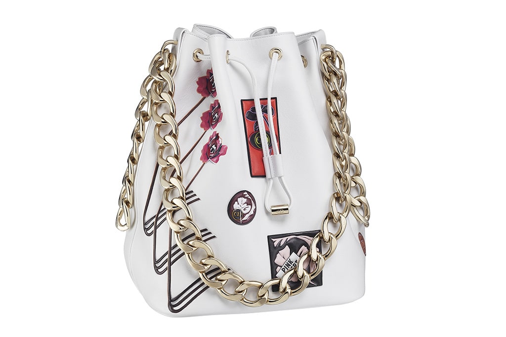 Dior White with Badges Bucket Bag - Cruise 2016