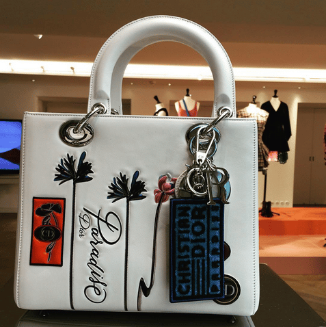 Dior White with Badges Lady Dior Bag - Cruise 2016