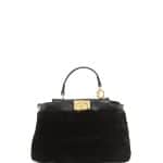 Fendi Black Shearling Peekaboo Micro Bag