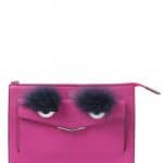 Fendi Fuchsia Monster Leather Clutch Bag